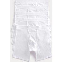 M&S 5 Pack Cotton Stretch Longer Length Trunks White