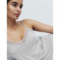 M&S Lace Trim Cami Shortie Set Grey