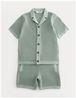 M&S Pure Cotton Knitted Outfit (2-8 Yrs) Green
