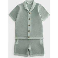 M&S Pure Cotton Knitted Outfit (2-8 Yrs) Green