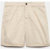M&S Cotton Rich Pleated Chino Shorts (6-16 Yrs) Stone