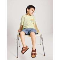 M&S 2pc Pure Cotton T-Shirt And Shorts Outfit (2-8 Yrs) Yellow Mix