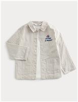 2 Piece Cotton Striped Overshirt And T-Shirt (2-8 Yrs)