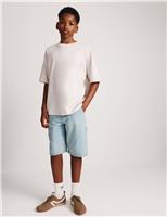 M&S Denim Striped Carpenter Shorts (6-16 Yrs) Denim