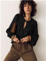 Double Cloth Smocked Blouse