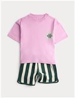 2 Piece Pure Cotton Graphic Top & Bottom Outfit (2-8 Yrs)