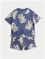 2 Piece Pure Cotton Printed Waffle Outfit (2-8 Yrs)