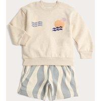 M&S 2 Piece Cotton Rich Sweatshirt Outfit (2-8 Yrs) Multi/Neutral