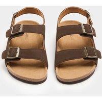 M&S Suede Backstrap Corkbed Sandals Brown