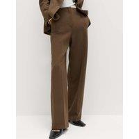 M&S Tailored Relaxed Straight Leg Trousers Khaki