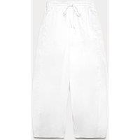 M&S Pure Cotton Drawstring Barrel Leg Ankle Grazer Trousers White