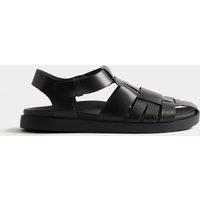 Autograph Leather Fisherman Sandals Black