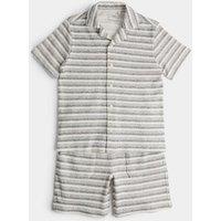 M&S 2 Piece Cotton Rich Textured Striped Outfit (2-10 Yrs) Neutral