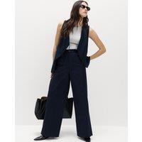 M&S Cotton Rich Wide Leg Chinos Navy