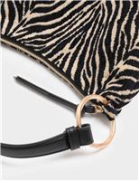 M&S Jacquard Zebra Print Mini Shoulder Bag Black Mix