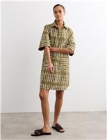 Pure Linen Dash Print Shift Dress
