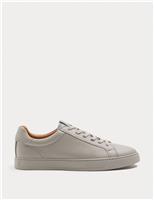 Leather Lace-Up Trainers