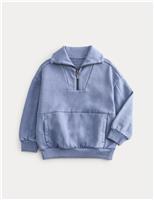 Cotton Rich Half Zip Sweatshirt (2-8 Yrs)
