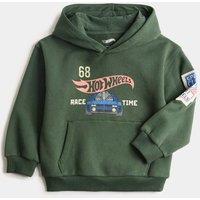 M&S Cotton Rich Hot Wheels Hoodie (2-8 Yrs) Green