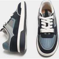 Autograph Leather High Profile Lace Up Trainers Blue Mix