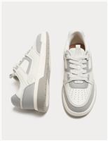 Leather High Profile Lace Up Trainers