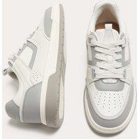 Autograph Leather High Profile Lace Up Trainers White Mix