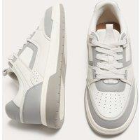 Autograph Leather High Profile Lace Up Trainers White Mix