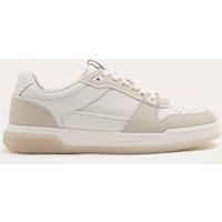 Autograph Leather Lace Up Casual Trainers White