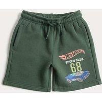 M&S Cotton Rich Hot Wheels Shorts (2-8 Yrs) Green