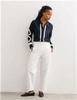 Cotton Rich Barrel Leg Trousers