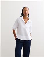 Pure Linen Popover Blouse