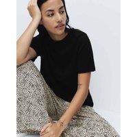 M&S Pure Cotton Printed Pyjama Set Black Mix