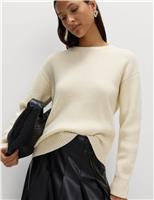 Cloud-Yarn Ribbed Crew Neck Jumper