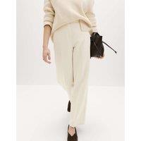 M&S Tailored Straight Leg Trousers Ecru