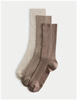 3 Pack Supersoft Ribbed Crew Socks