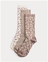 3 Pack Supersoft Animal Print Crew Socks