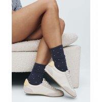 M&S 3 Pack Supersoft Spot Crew Socks Blue Mix
