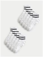 3 Pack Cotton Rich Striped Quarter Socks