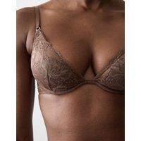 Autograph Savannah Lace Wired Plunge Bra (A-E) Medium Brown