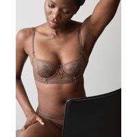 Autograph Savannah Lace Wired Longline Balcony Bra A-E Medium Brown