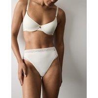 Autograph Boston Microfibre No VPL High Leg Knickers Light Cream