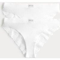 M&S 2 Pack Juni Cotton Rib Brazilian Knickers White