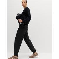 M&S Cotton Rich Cuffed Joggers Black