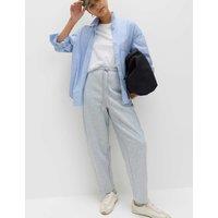 M&S Cotton Rich Carrot Leg Ankle Grazer Joggers Grey Marl