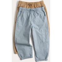 M&S 2 Pack Cotton Rich Trousers (2-8 Yrs) Multi/Neutral