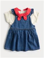 2 Piece Pure Cotton Pinafore Outfit (0-3 Yrs)