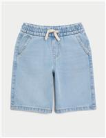 Pure Cotton Light Wash Denim Shorts (2-8 Yrs)