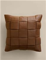 Leather Basket Weave Cushion