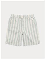 Pure Cotton Denim Striped Shorts (2-8 Yrs)