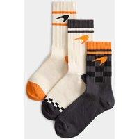 M&S 3 Pack Cotton Rich McLaren Socks (6 Small - 7 Large) Orange Mix